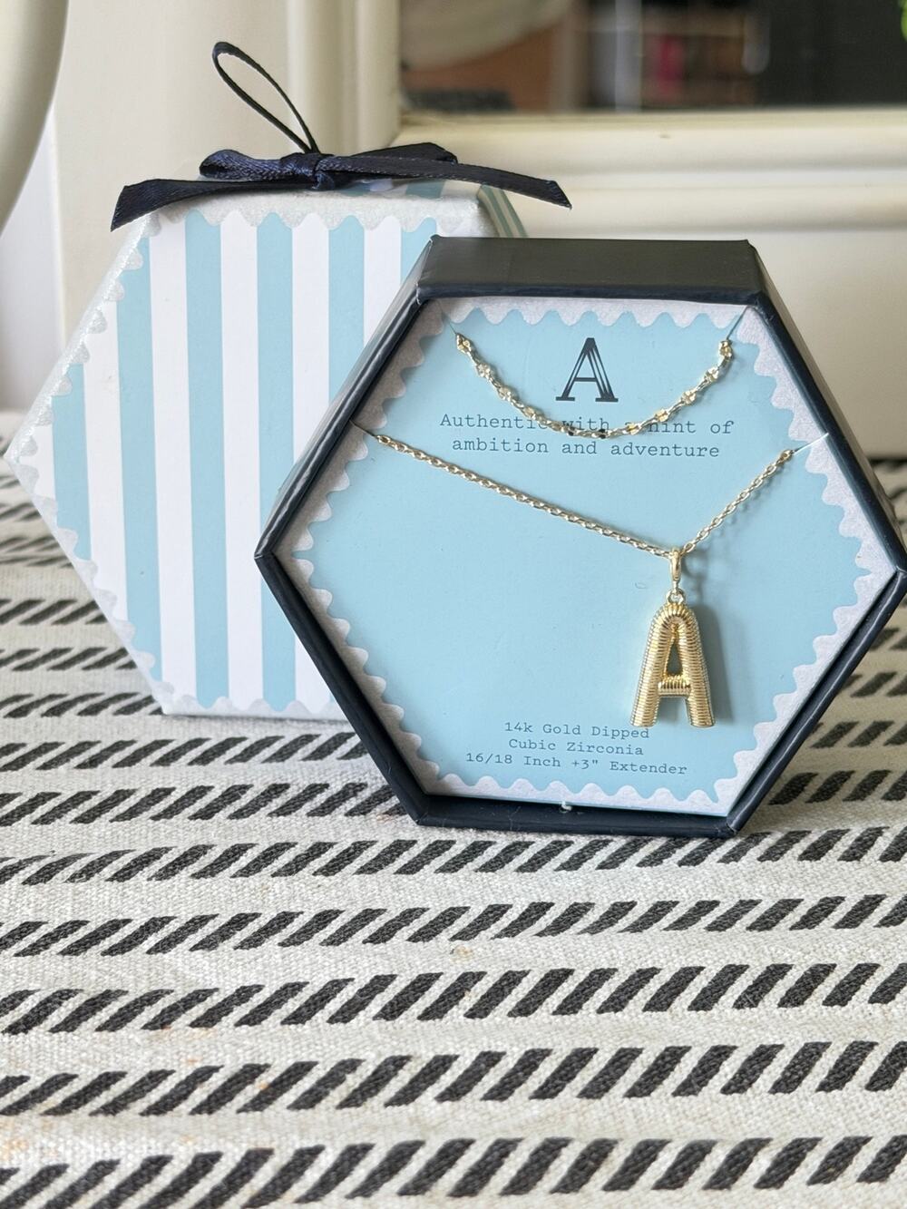 A New Day Target 14K Gold Dipped A Initial CZ Pendant Necklace